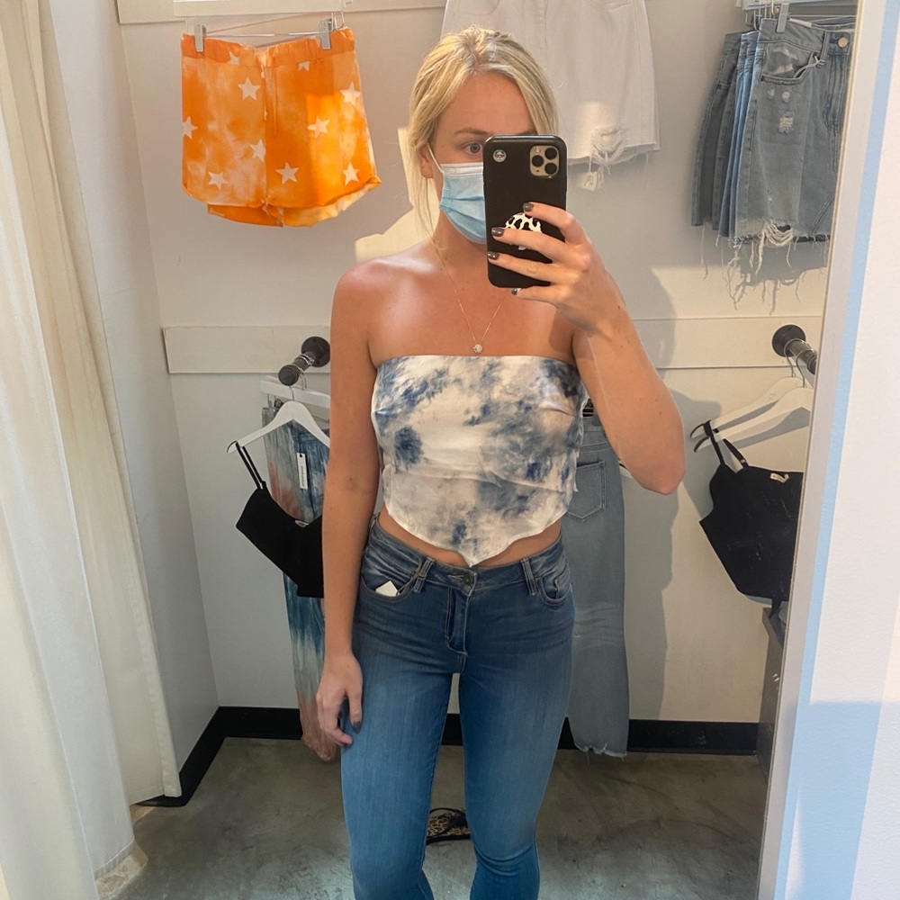 Tie dye tube tie top worn once